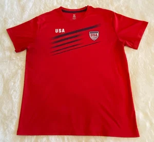 USA Soccer Team Striker Brand Red Jersey Size Large Red with Black Strips - Picture 1 of 11