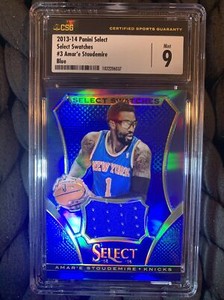2013-14 Select Swatches Amar’e Stoudamire Patch Blue Prizm #03/49 CSG 9 Pop 1 SP
