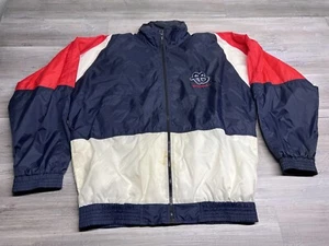 Vintage 90s Y2K Fubu Windbreaker Jacket Sz L Made in USA Embroidered Logo Zip Up - Picture 1 of 8