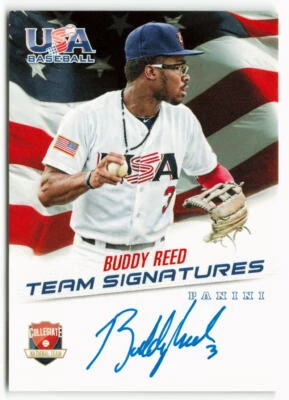 2015 Buddy Reed Panini USA Baseball Rookie Auto 105/399 - Image 1 of 2