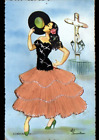 CORDOBA (ESPAGNE) CALVAIRE & DANSEUSE avec robe brodée illustrée vers 1950