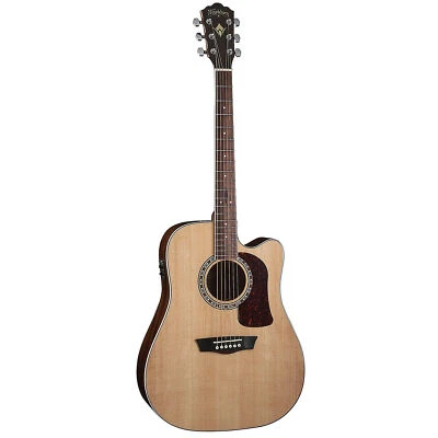 Washburn Heritage HD10SCE Acoustic-Electric Cutaway Dreadnought Guitar Natural - image 1 of 3