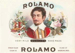 Rolamo Vintage Inner Cigar Box Label Stanley - Allen Cigar Co. Brookline, Mass. - Picture 1 of 2