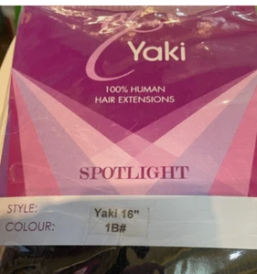 EI YAKI 100% HUMAN HAIR EXTENSIONS yaki 16" COLOUR 1B# - Picture 1 of 1
