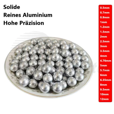 Palline in alluminio puro solido da 0,5 mm a 12 mm sfere precisione bicicletta cuscinetti a sfera - Immagine 1 di 4