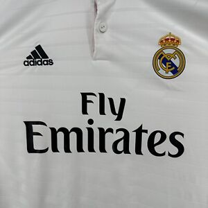 REAL MADRID Jersey Mens L Adidas Home Football LFP Climacool FLY EMIRATES White