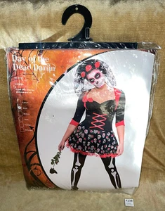 WICKED COSTUMES HF-5118 DAY OF THE DEAD DARLIN SIZE SMALL UK 10-12 GOTH COSTUME - Picture 1 of 5