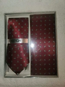 Ketch Maroon Necktie & Handkerchief Set NOS Boxed Kmart  - Picture 1 of 8