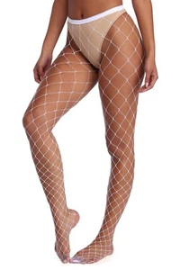 Sexy Brand New Ladies White Simple Full Length Stockings Fishnet Pantyhose - Bild 1 von 1