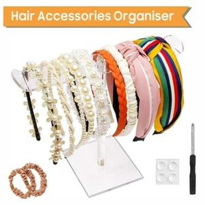 Acrylic Headband Holder Storage Rack Hairband Display Stand for Bracelet Clear - Picture 1 of 15