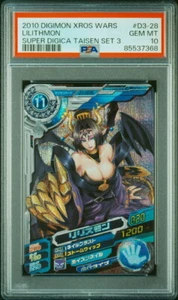 Tarjeta de guerra súper digital PSA10 D3-28 MR Lilithmon Digimon Cross Arena - Imagen 1 de 2
