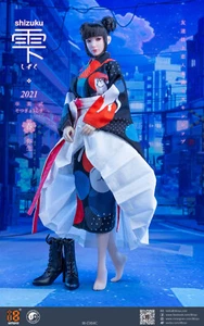 i8TOYS schwarz mit weißen Katzen Furisode Shizuku 1/6 Kleidungsset [i8-C004C] - Bild 1 von 8