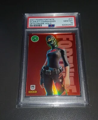 2021 Panini FORTNITE Optichrome Holo Scarlet Commander PSA 10 - Image 1 of 4