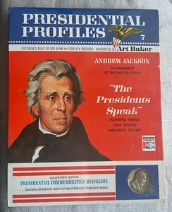 VTG 1966 Presidential Profiles #7 Andrew Jackson Record & Medallion/COIN Sealed - Picture 1 of 3