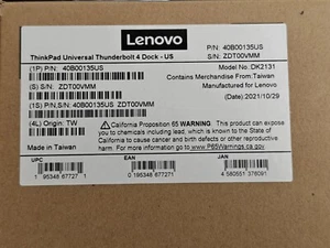Lenovo ThinkPad Universal Thunderbolt 4 Dock (DK2131) Brand New Never Used - Afbeelding 1 van 2