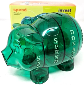 Penny the Pig 4-Slotted Piggy Bank Save Spend Donate Invest Northwestern Mutual - Picture 1 of 14