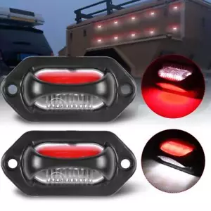 2X White+Red LED License Plate Tag Light Lamp Universal For Truck SUV Trailer RV - Picture 1 of 10