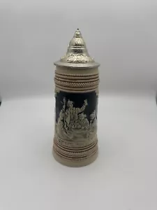 Vintage W. German Bel Freud U. Schez Bleibt Froh Das Herz Lidded Beer Stein .5L - Picture 1 of 8