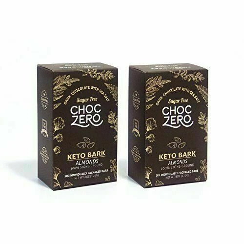 Choczero's Keto Bark Dark Chocolate Almonds with Sea Salt - 2 Bags