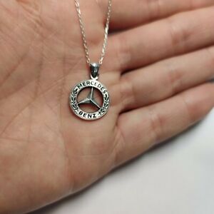 Mercedes Benz Necklace Handmade Car jewelry 925 Solid Silver