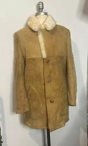 Giacca cappotto pelle di pecora e lana "Marlboro Man" Bert Paley 38 anni 60/70 - Foto 1 di 11