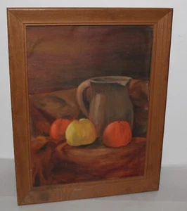 Stampa frutta e brocca vintage in cornice di legno larghezza 14-1/2" x altezza 18-1/2" - Foto 1 di 9