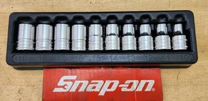 New Snap On 310TWMYA-1/2" Dr 10 Pc Metric Shallow 6Pt Chrome Skt Set (10mm-19mm) - Picture 1 of 7