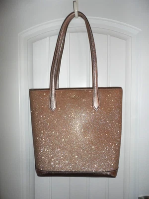 Stunning  Kate Spade Tinsel Glitter rose gold purse large women - Image 1 of 4