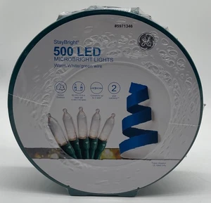 GE StayBright 500-Count 104.4-ft White LED Plug-In Christmas String Lights - Picture 1 of 2