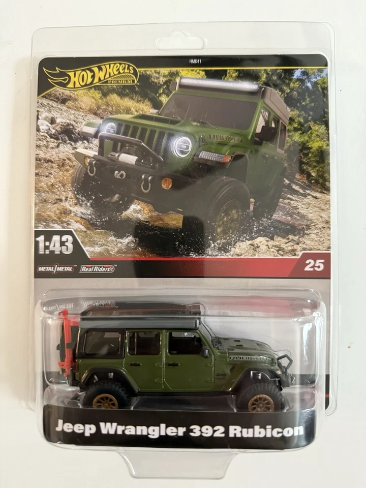 1 43 Hot Wheels Premium 2025 Real Riders HWT19 Jeep Wrangler 392 Rubicon Green