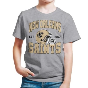 Clothing - New Orleans Saints Helmet Tee, Short Sleeve, Kids Size M - Picture 1 of 6