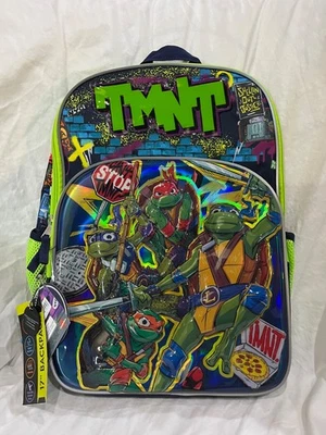 NICKELODEON ACCESSORY INNOVATIONS Teenage Mutant Ninja Turtles Boys 17" 3D Glow In Dark Backpack Green New