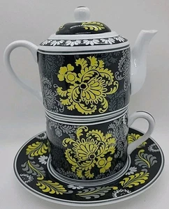 Vera Bradley 4 Stück "Barock" Stapel Teekanne Deckel Tasse Untertasse Andrea von Sadek - Bild 1 von 9