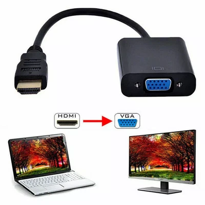 HDMI Stecker zu VGA Buchse Video Kabel Kabel Konverter Adapter 1080P für Monitor PC - Bild 1 von 4