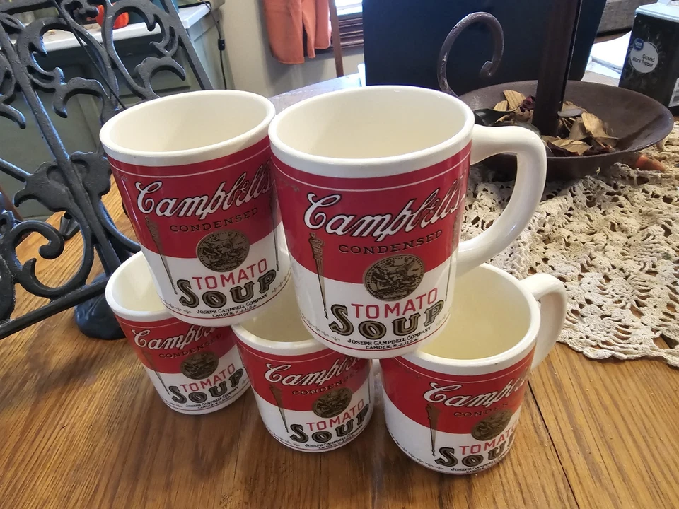 Cinco canecas de cerâmica vintage Campbell's sopa de tomate década de 1970? - Imagem 1 de 3