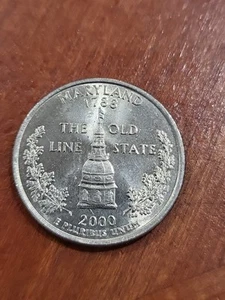 Moneda de un cuarto de centavo del estado de Maryland 2000 D de 25 centavos The Old Line 1788 - Imagen 1 de 4