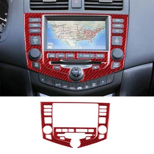 4x Red Carbon Fiber Central Console Cover Trim For Honda Accord Sedan 2003-2007 - Picture 1 of 11