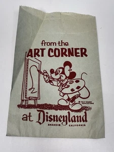 Vintage 1960s Disneyland Art Corner Paper Souvenir Shopping Bag Mickey Mouse - Picture 1 of 4