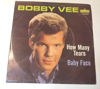 Bobby Vee 7" Record 45 & Picture Sleeve How Many Tears / Baby Face  monarch pres - Image 1 of 4