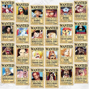 24pcs High-Quality One Piece Pirates Wanted Posters 14.3 x 21cm - Picture 1 of 6