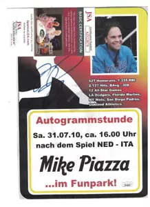 Mike Piazza Dodgers Mets Signed Paper Display JSA Certified - Picture 1 of 1