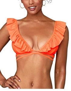 Traje de baño Cupshe Peach con volantes nuevo con etiquetas talla mediana - Imagen 1 de 5