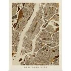 New York City Street Map Poster Art Print, New York City Home Decor