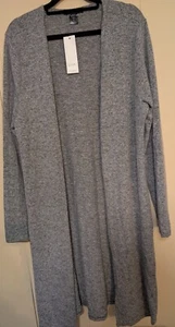 Love Ryan Open Front Long Cardigan Duster Size XL Heather Gray Long Sleeves - Picture 1 of 8