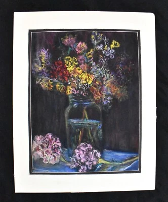 LUIS PARDINI, Cuban Artist, Original Painting, "Fiori Sul Pomello",  17"x 13" - Image 1 of 4
