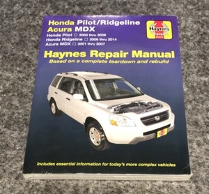 Honda Pilot (03-08), Ridgeline (06-14) & Acura MDX (01-07) Haynes Repair Manual - Picture 1 of 3
