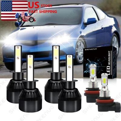 Combo de faros LED altos/bajos + bombillas antiniebla 6000 k para Acura RSX 2004 2003 2002 Foto 1 de 4