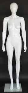 GLOSSY WHITE 5 ft 10 in Abstract Egg Head Female Mannequin Body Form SFW85EGW - Picture 1 of 4