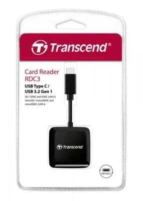 Transcend Card Reader RDC3 Micro Card SD/SDHC/SDXC UHS-I schwarz USB 3.2 Typ C - Bild 1 von 2