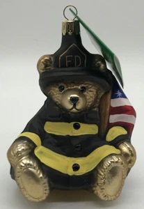 Geobel Hermann Feuerbär amerikanische Flagge Erbstück Sammlung Ornament Weihnachten - Bild 1 von 11